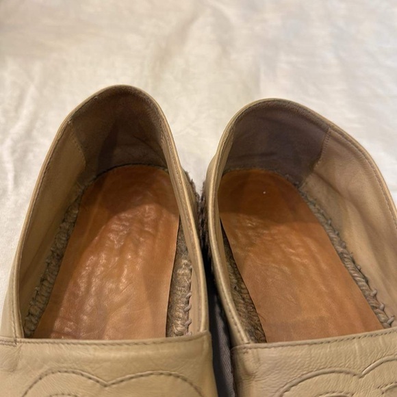 Coco Chanel lambskin espadrille cream and black toe soft leather slip on 36 - Picture 9 of 12